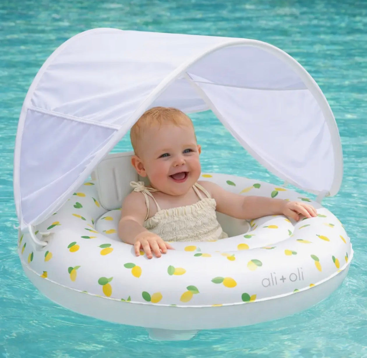 Ali+Oli Baby Swim Seat with Sun Canopy (Lemons)