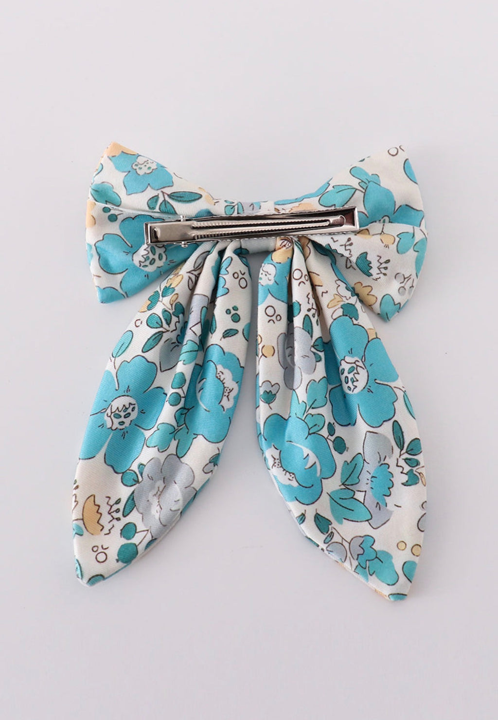 Blue Floral Bow