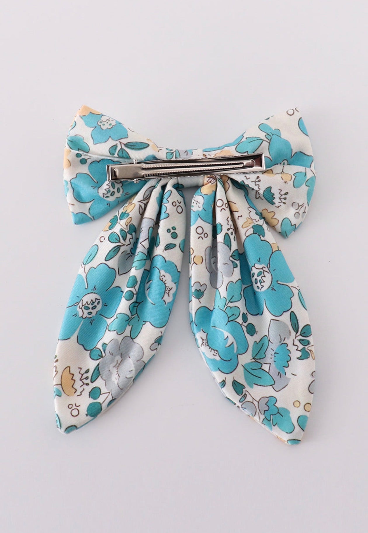 Blue Floral Bow