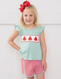 Watermelon Stripes Smocked Set