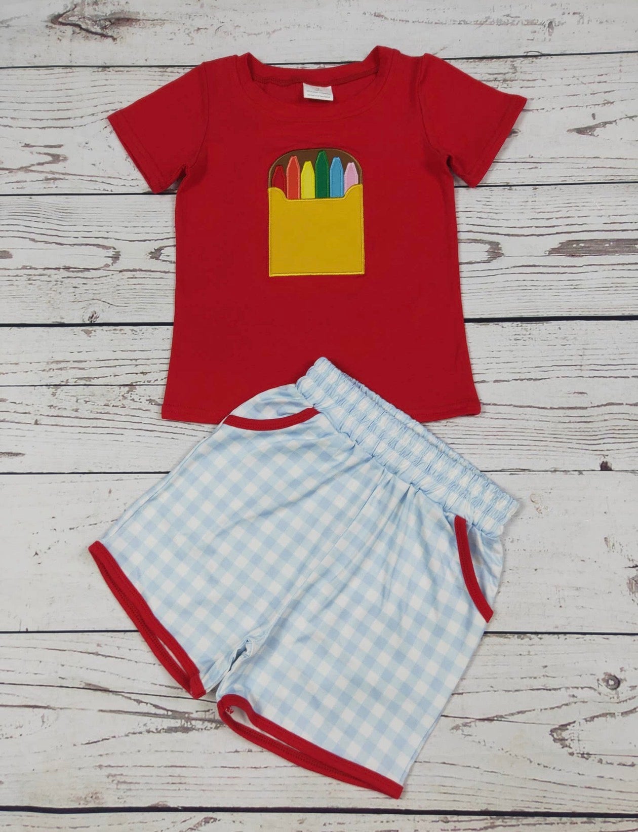Crayon Gingham Set