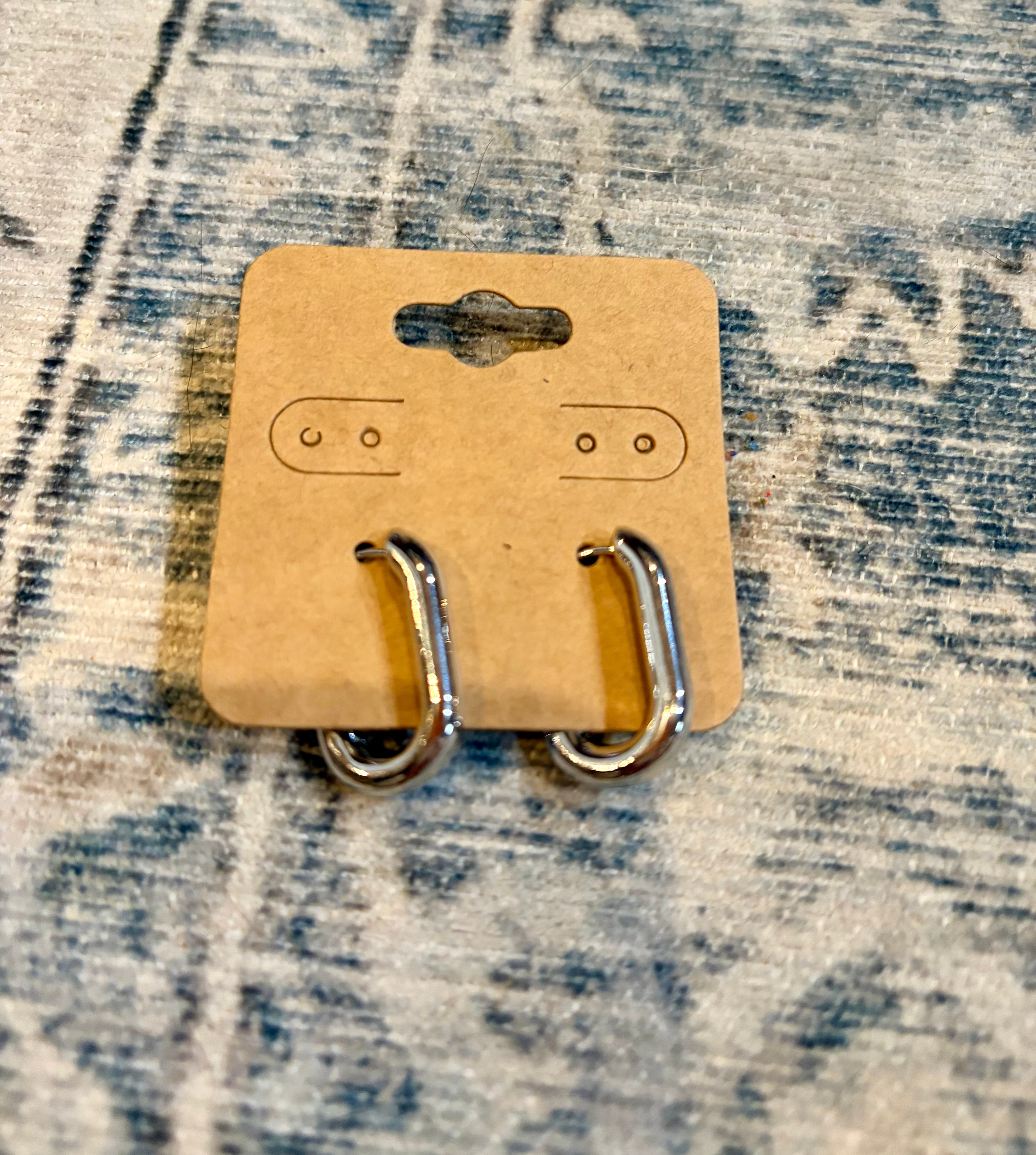 Silver Oval Earrings