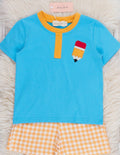 Pencil gingham embroidery Set
