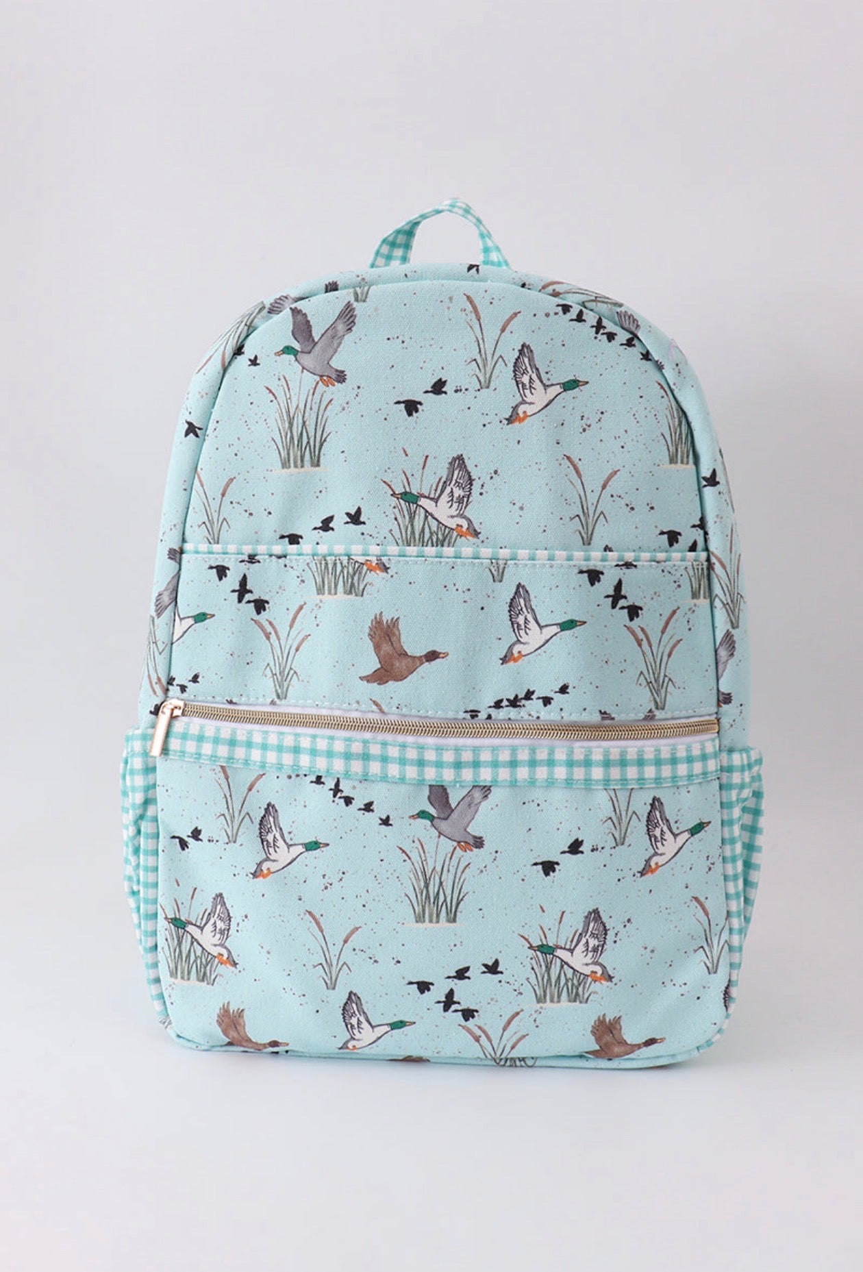 Blue Gingham Duck Backpack