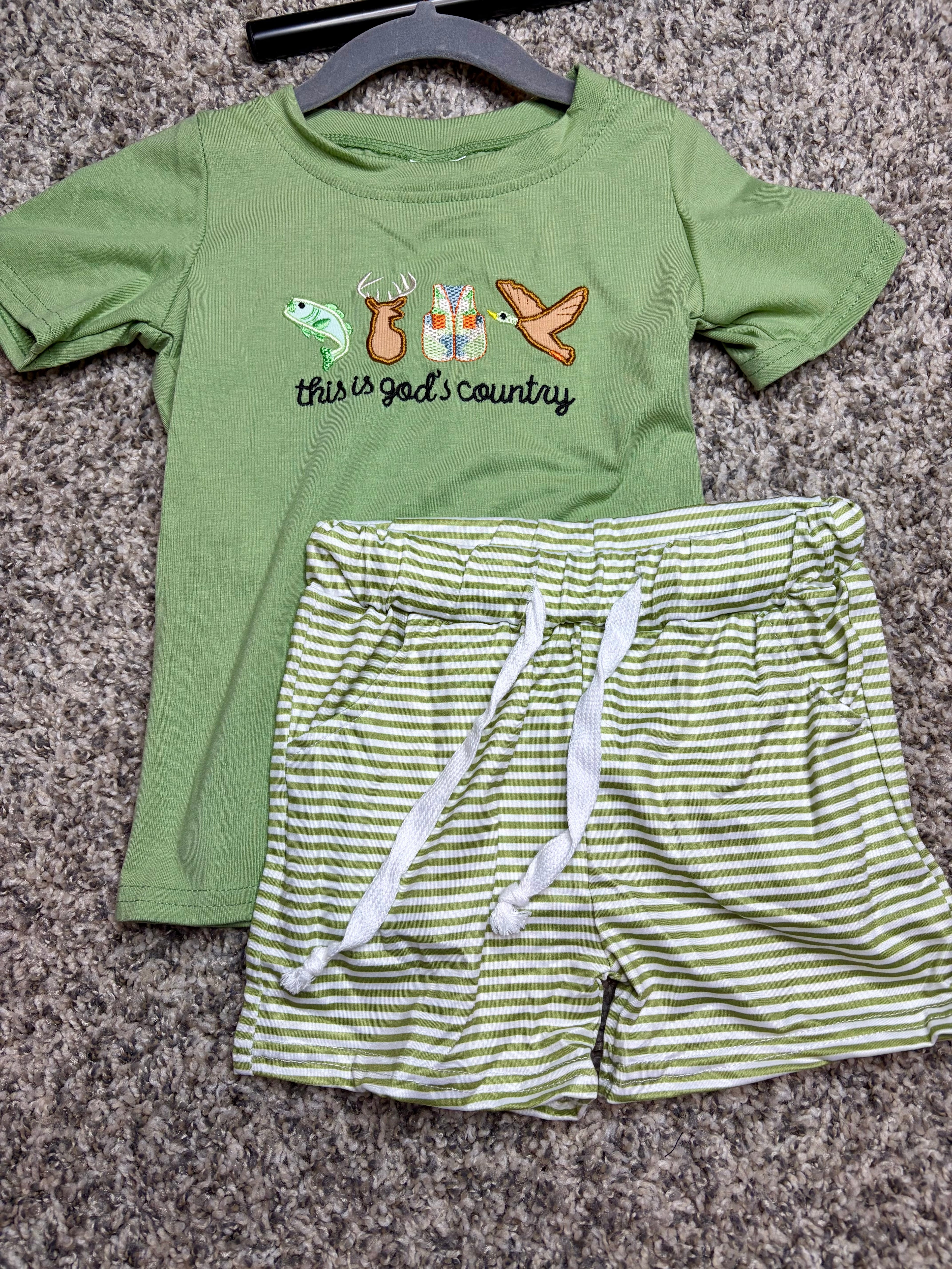 Boys Green Gods Country Set