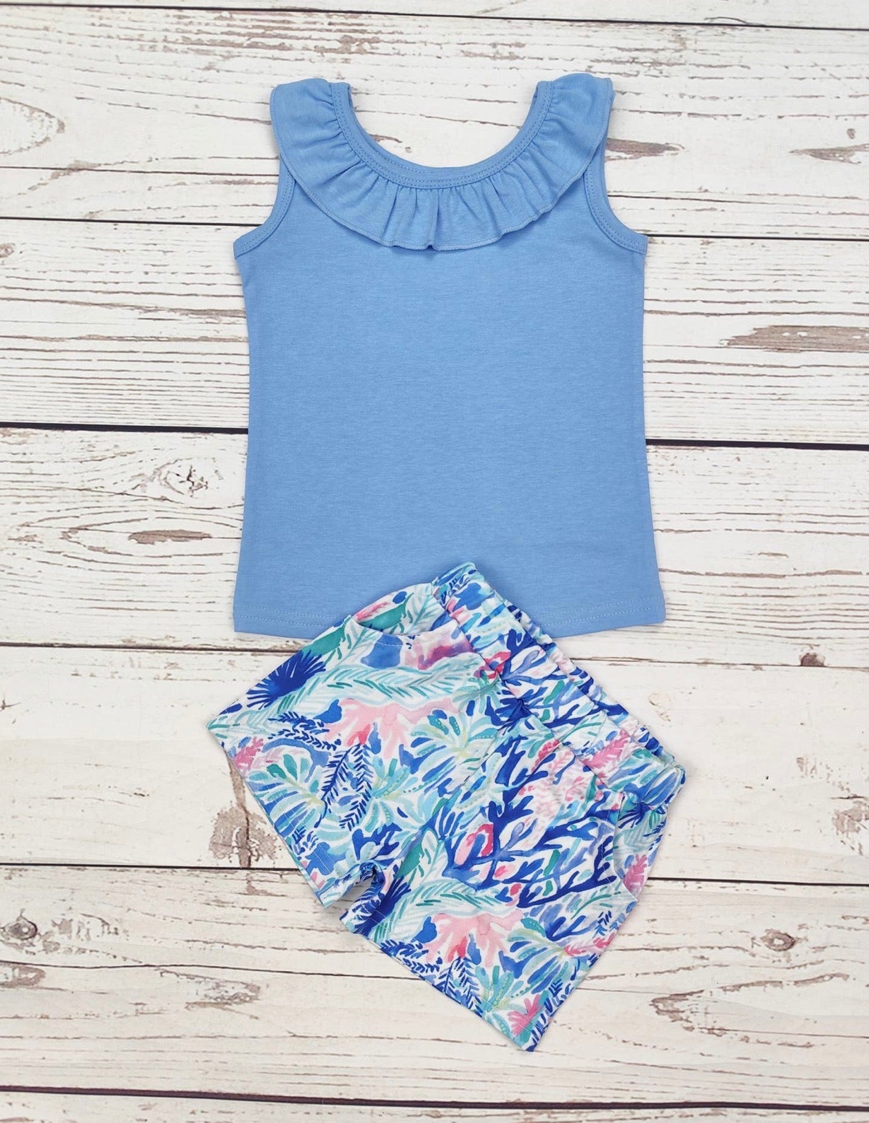Blue Coral Print set