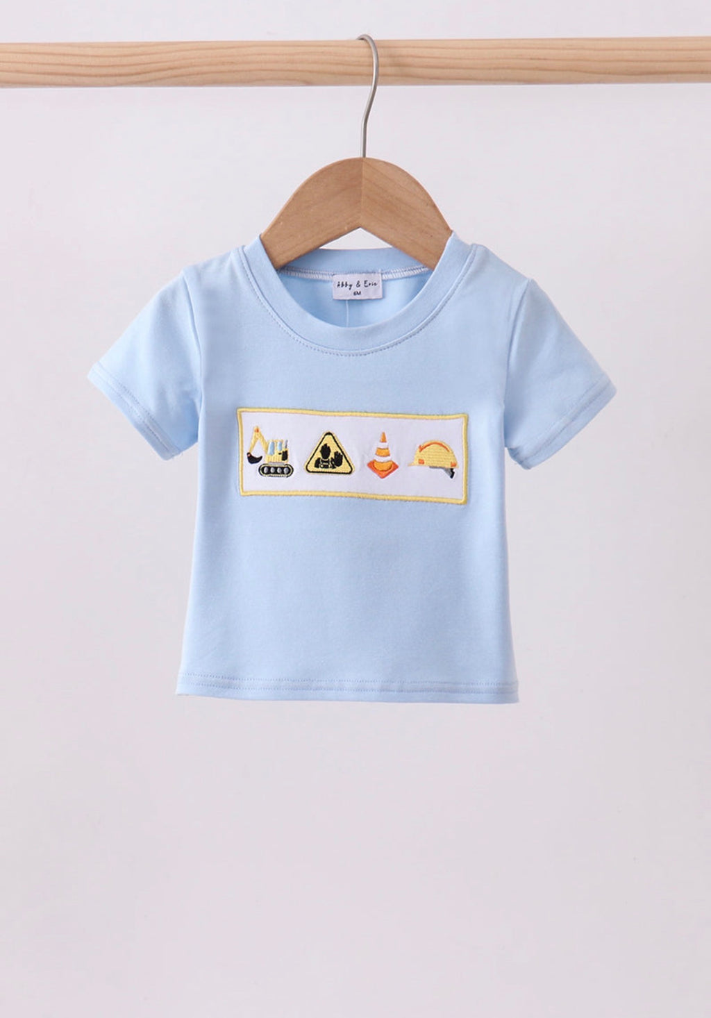 Construction embroidered Top
