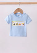 Construction embroidered Top