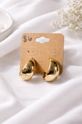 Thick Raindrop Gold Hoops