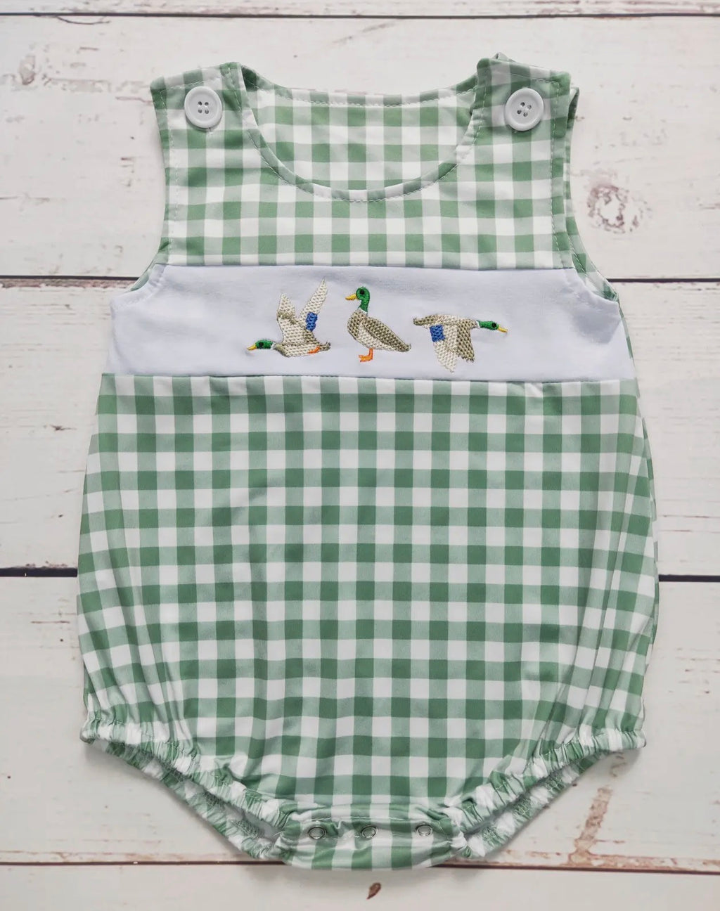Green Gingham Duck Bubble