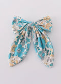 Blue Floral Bow