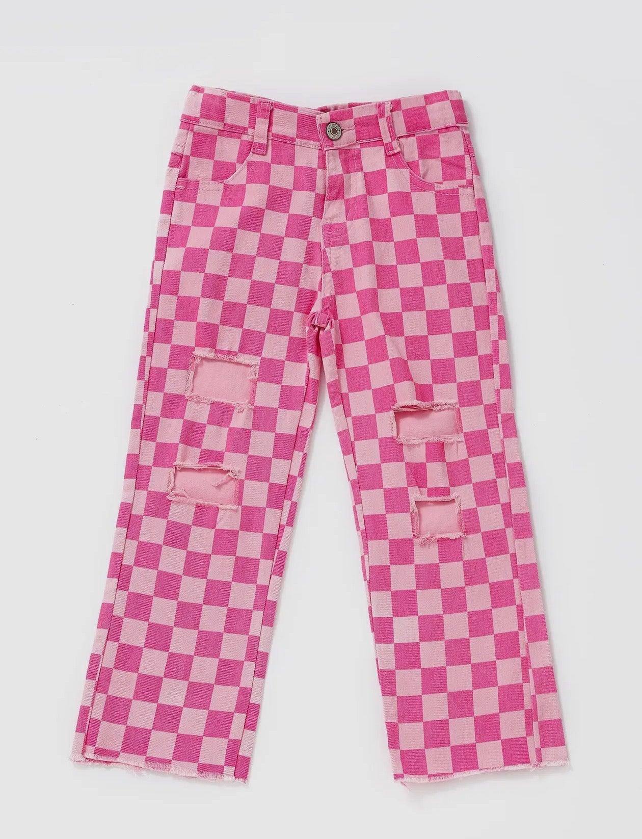 Hot Pink checkered Jeans