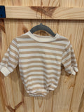 Tan & White Striped Onesie