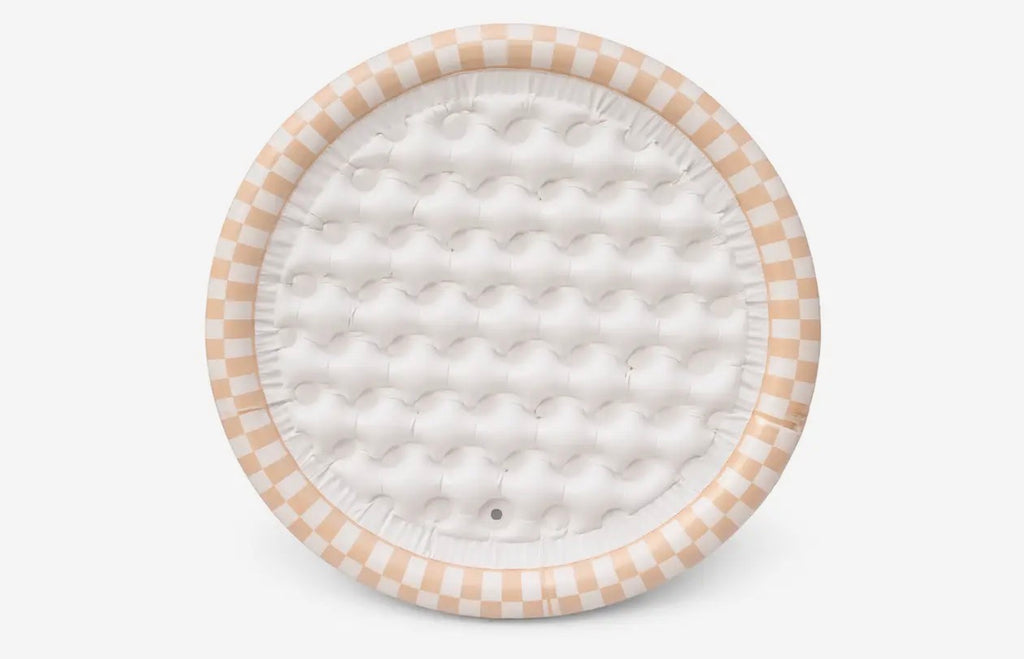 Ali+Oli Two-Ring Inflatable Kiddie Pool (Tan Checkers)