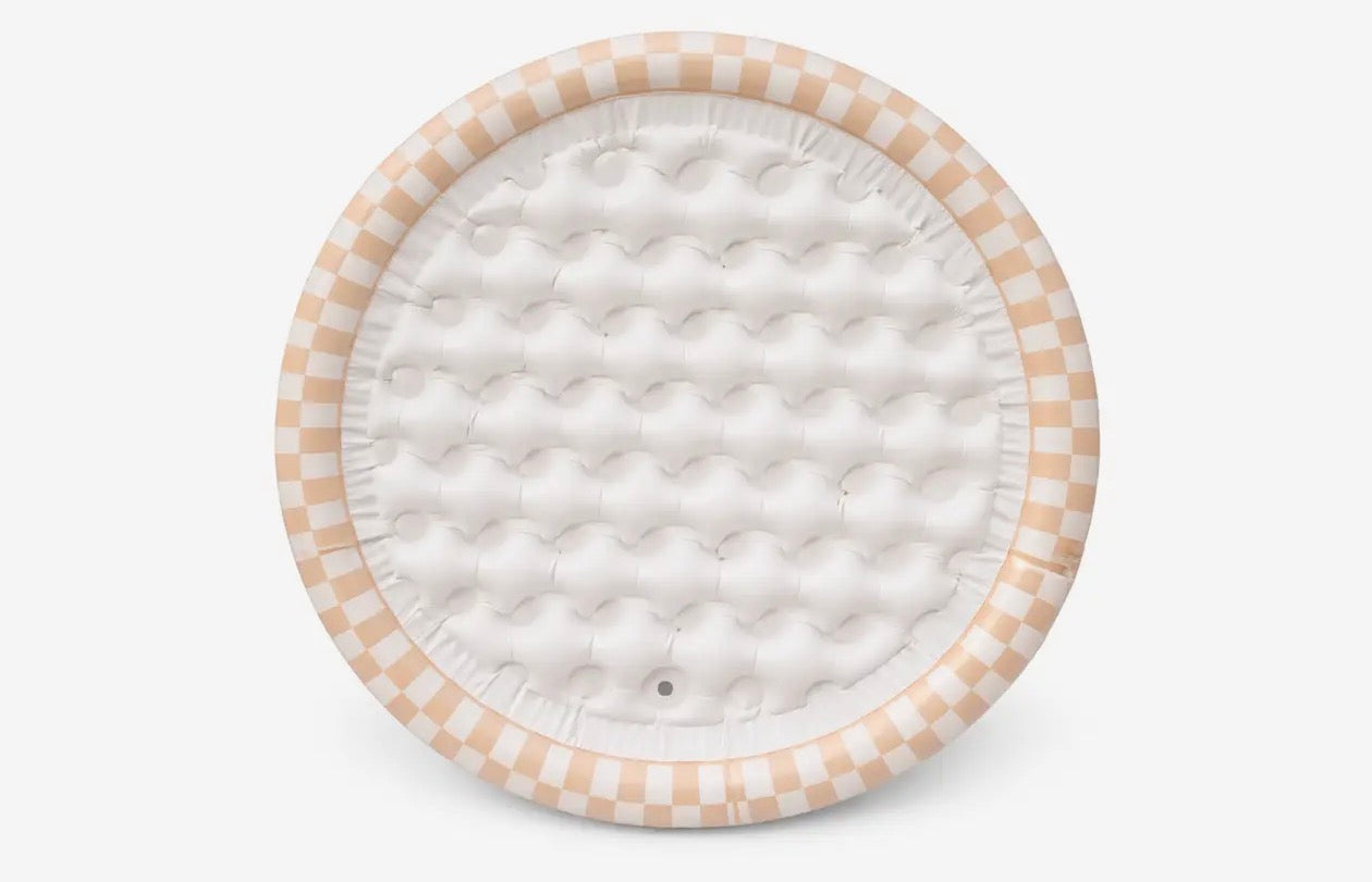 Ali+Oli Two-Ring Inflatable Kiddie Pool (Tan Checkers)