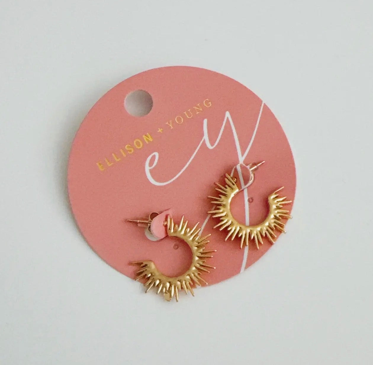 Small Sunburst Hoop Earrings