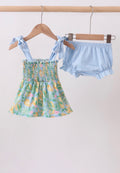 Green Lemon Smocked Bloomer Set