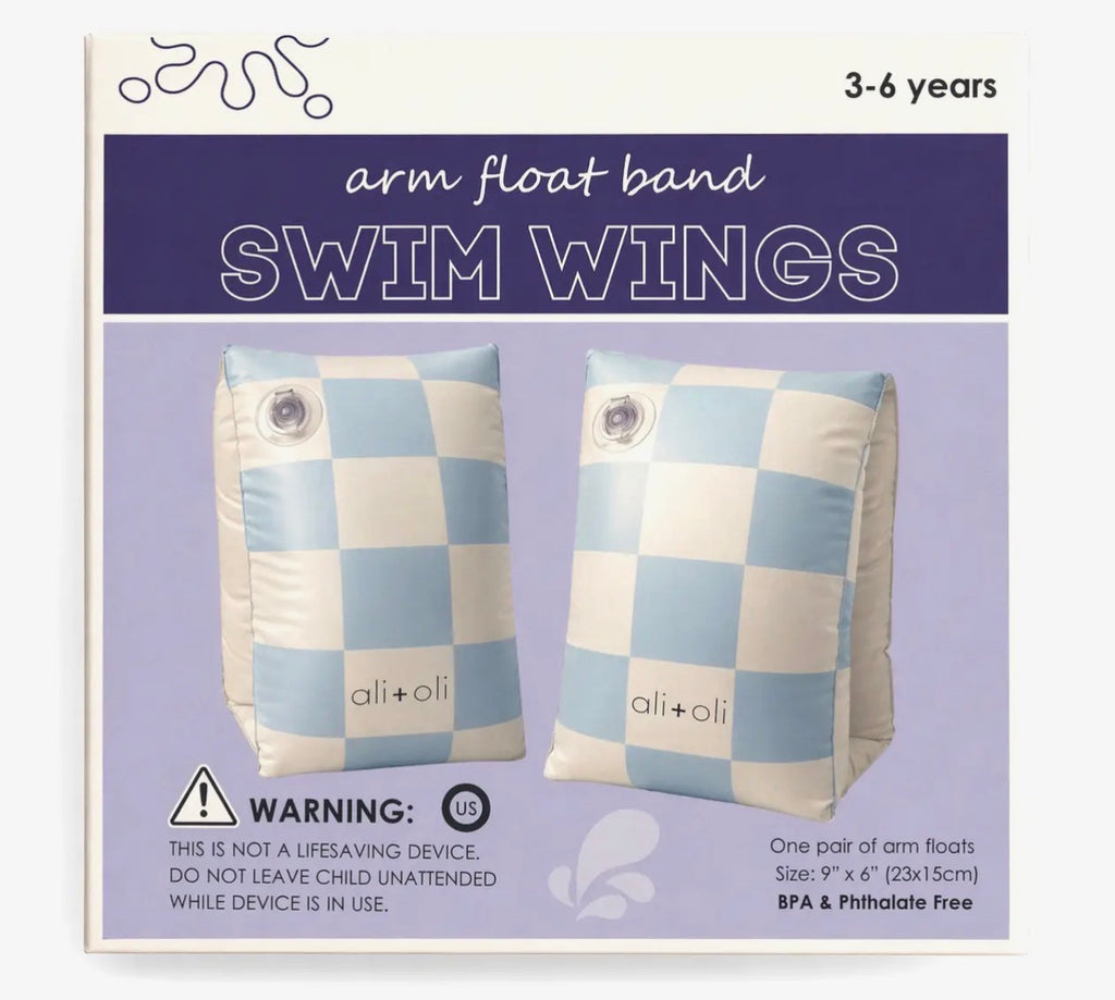 Ali+Oli Inflatable Arm Band Swim Wings For Kids (Blue)