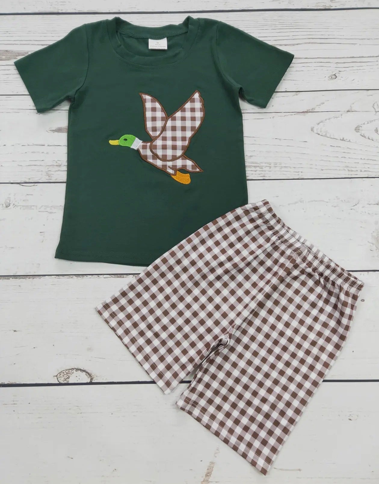Green Duck Gingham Set