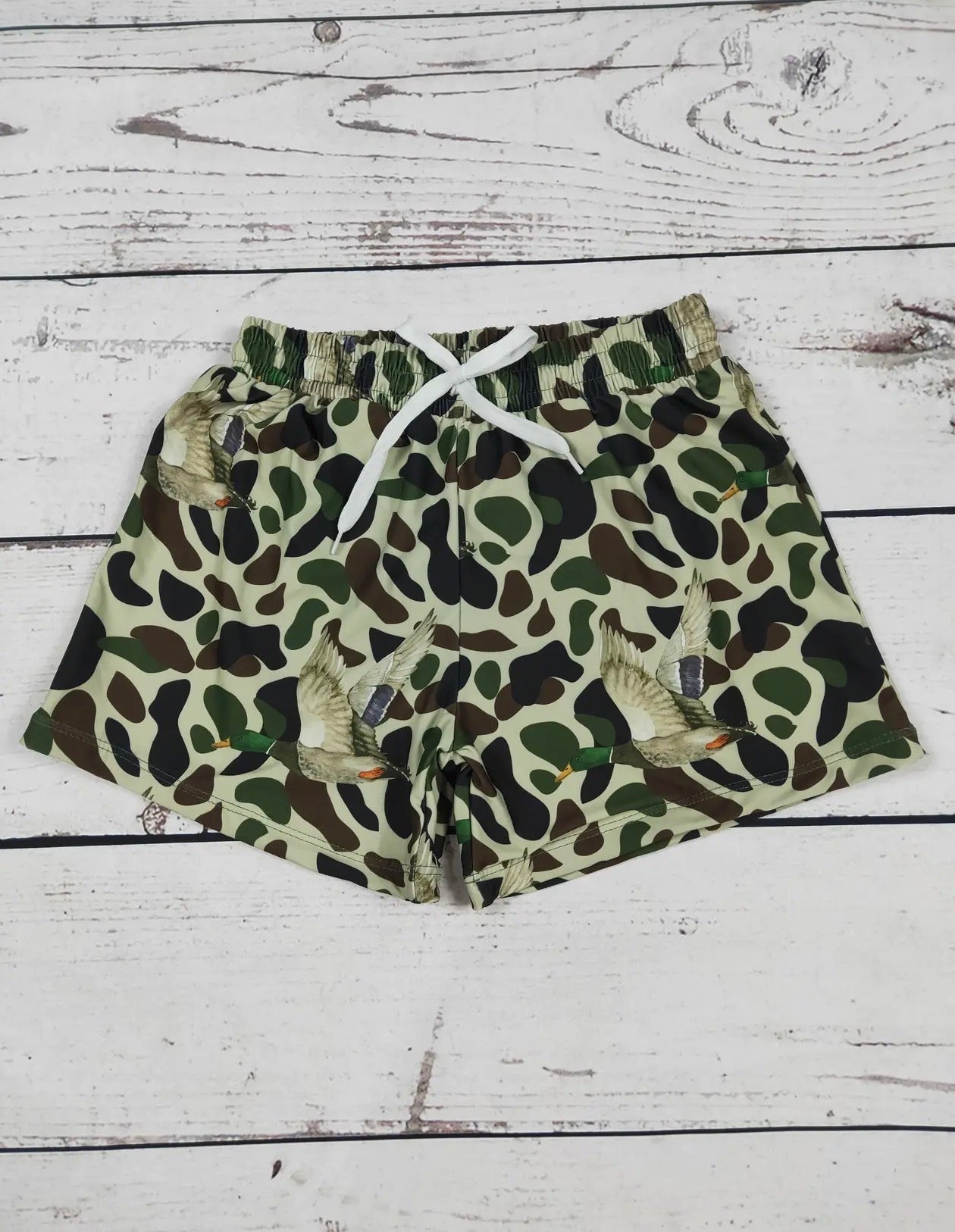 Camo Duck Boys Swim Trunks