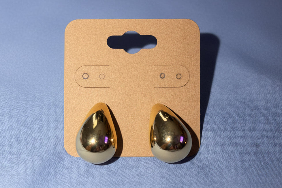 Raindrop Gold Studs
