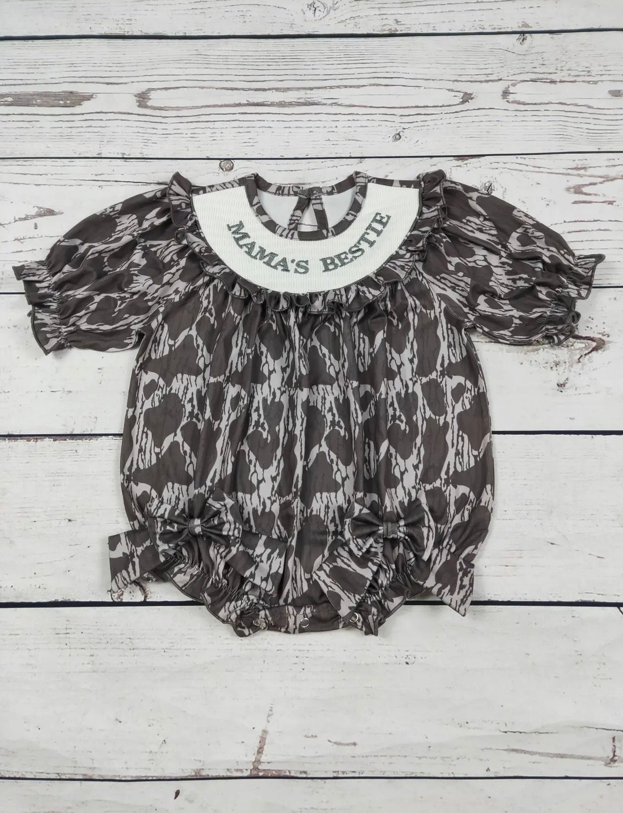 Camo Mama’s Bestie Smocked Bubble