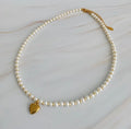 Pearl and Gold Bauble Heart Necklace