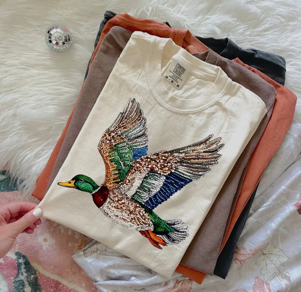 Duck Rhinestone Mallard Duck Tee