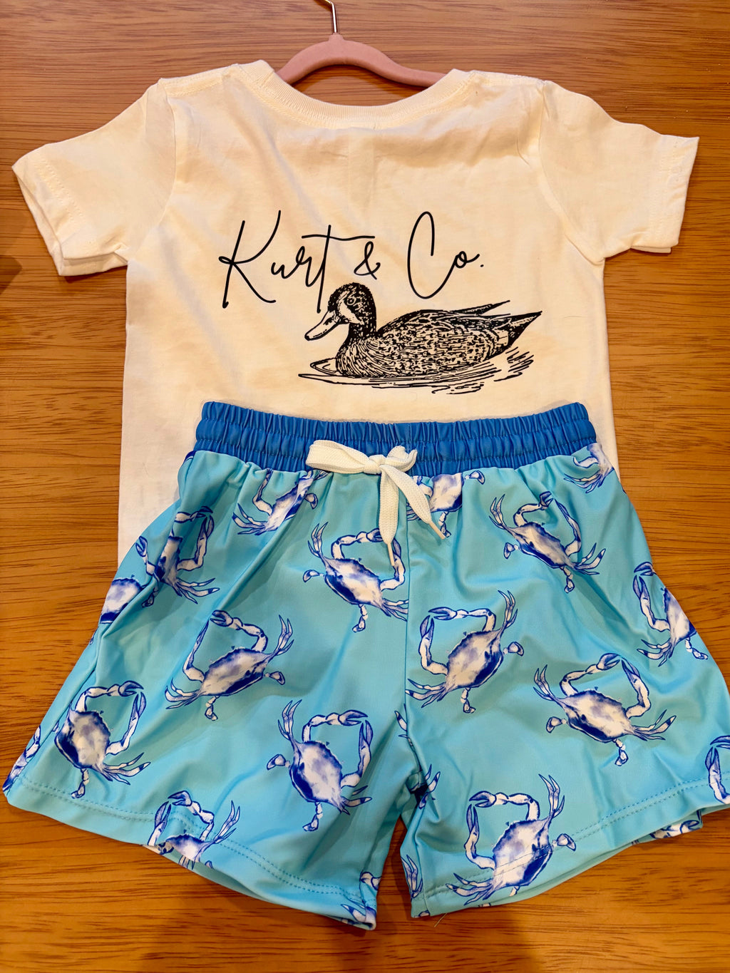 Boys Blue Crab Swim Trunks