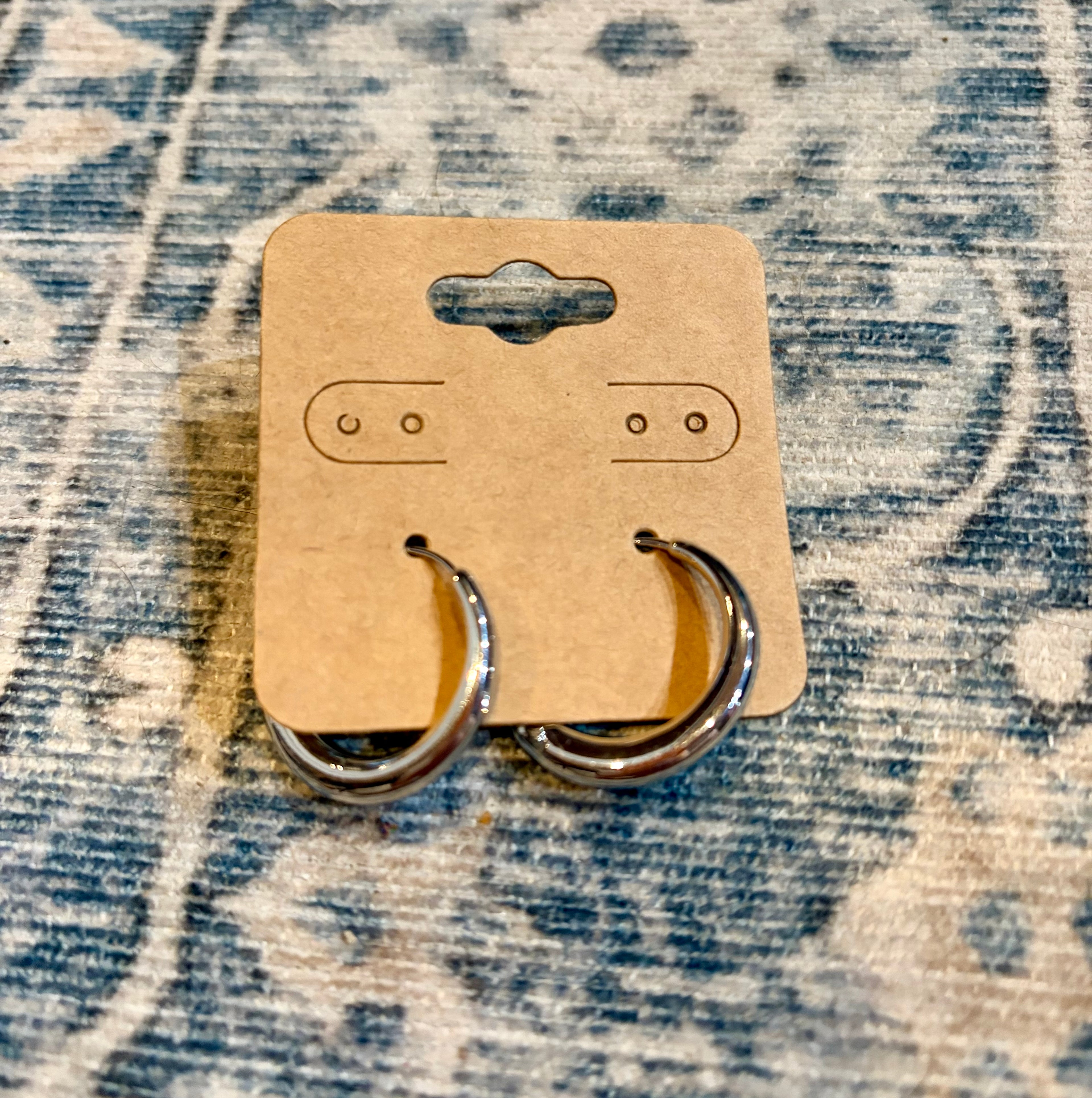 Thin Silver Hoops