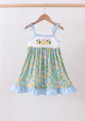 Green Lemon Smocked Dress