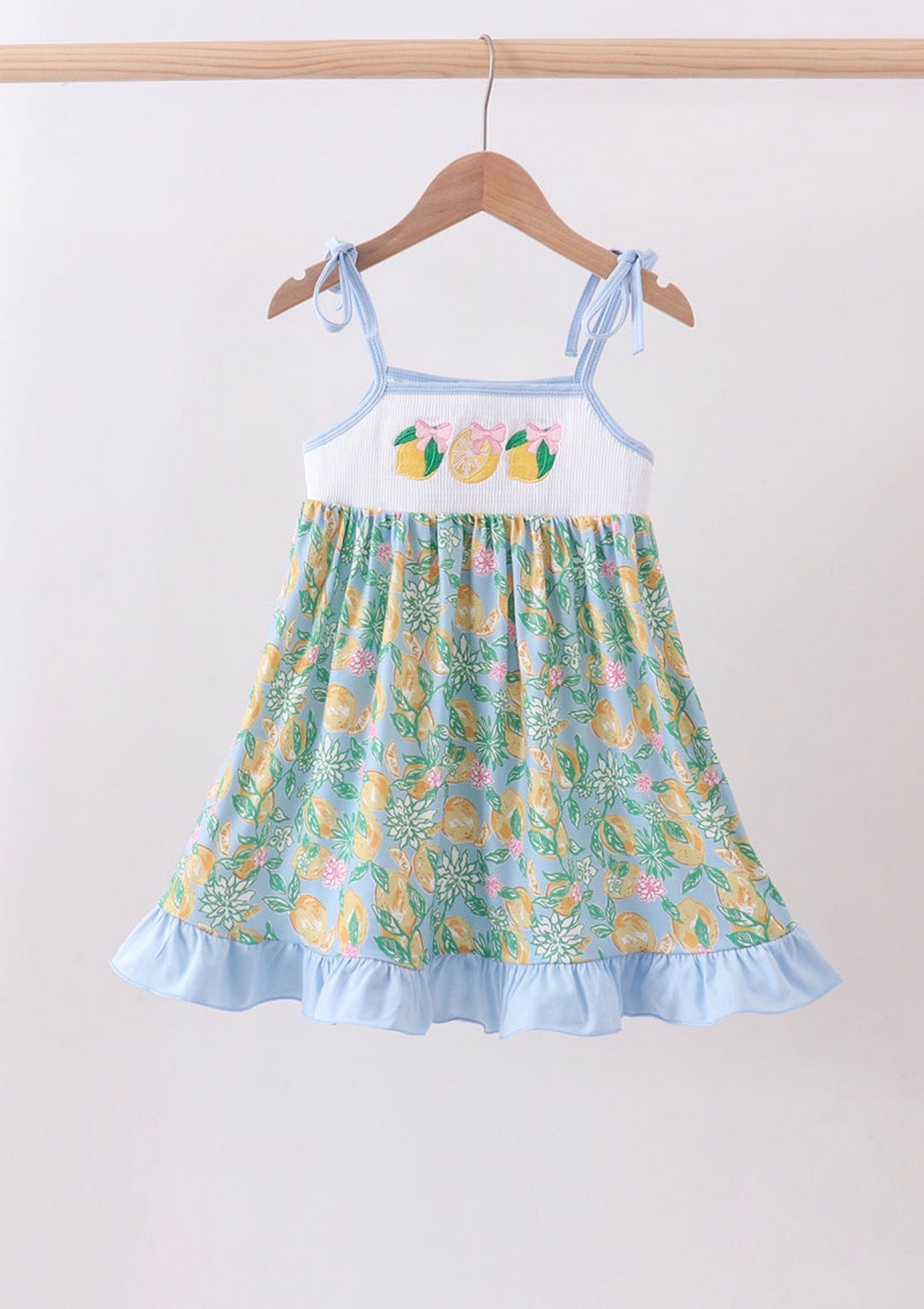 Green Lemon Smocked Dress