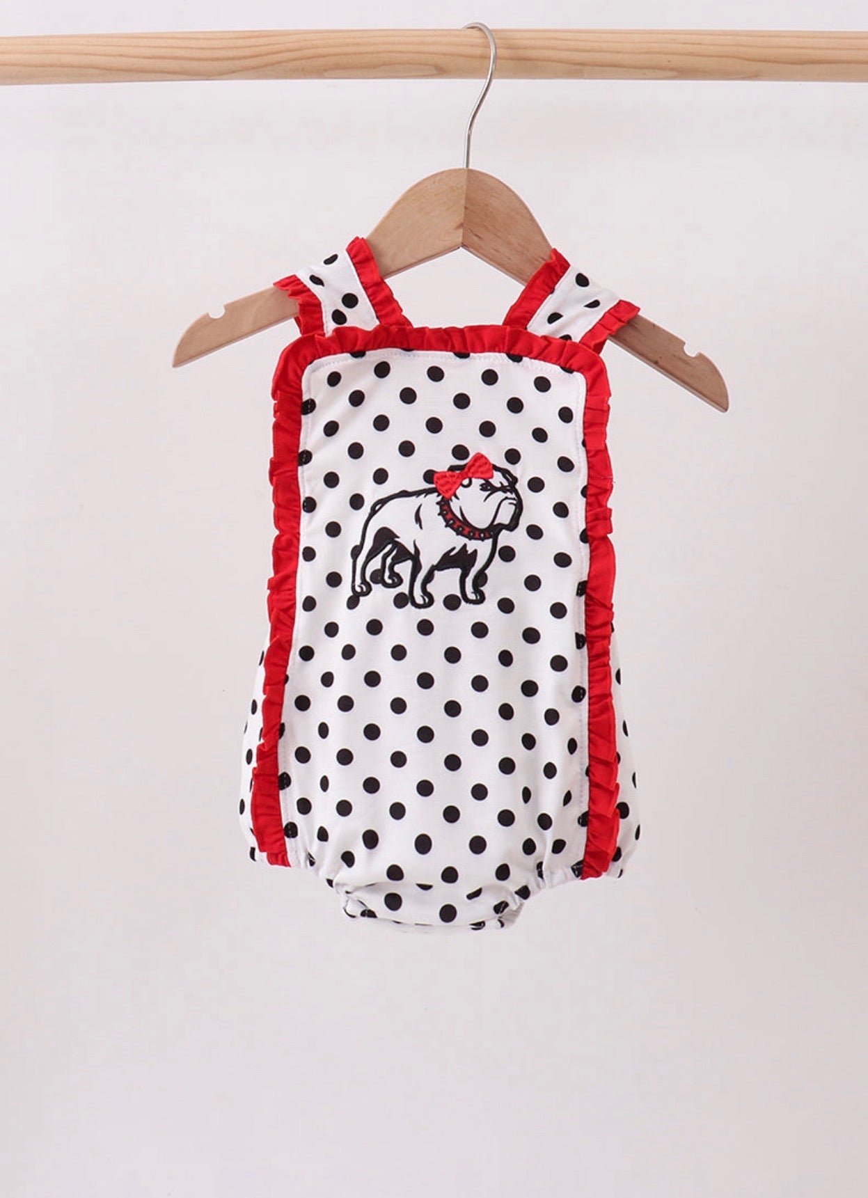 Red Ga Bulldog Ruffled Bubble