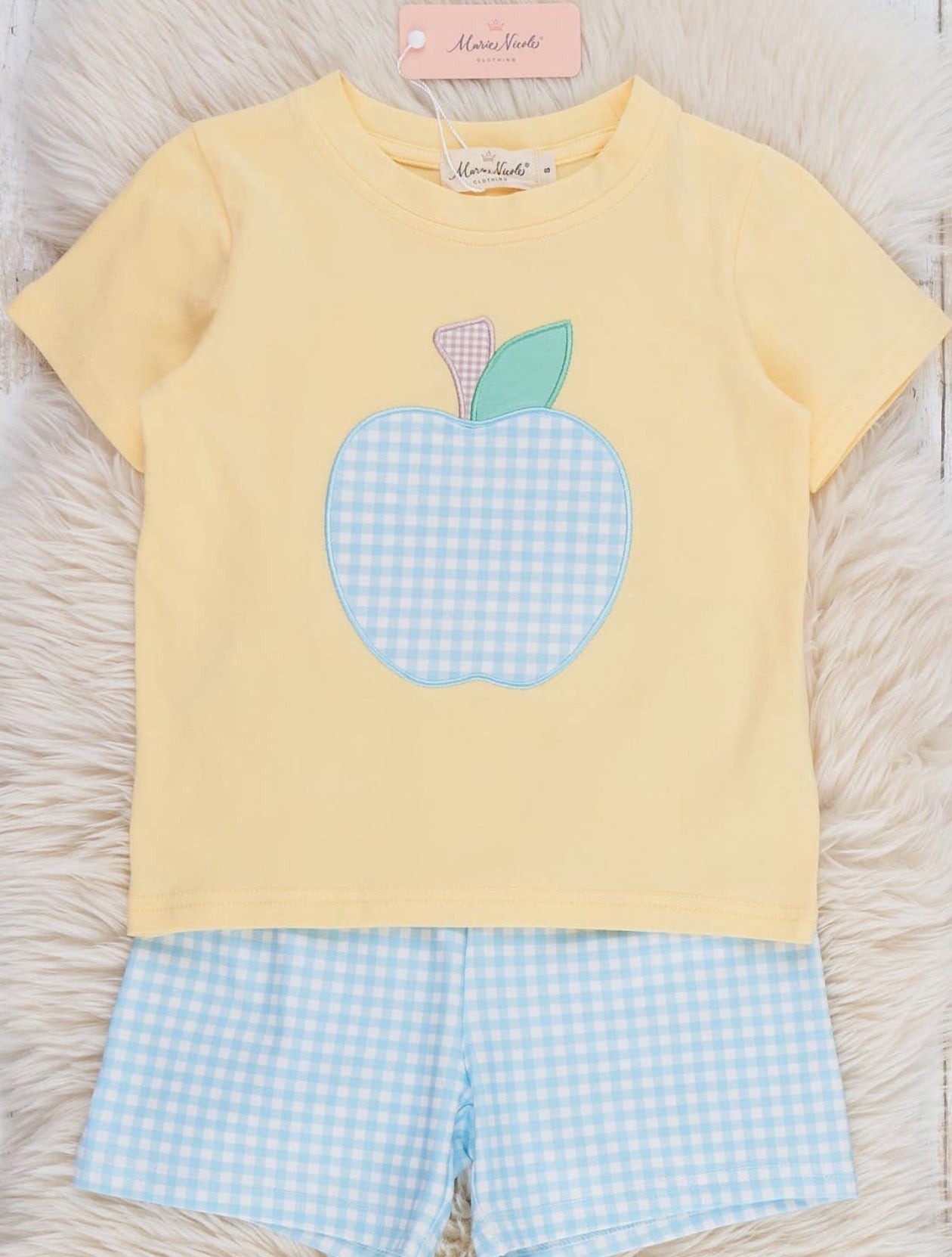 Apple Gingham Embroidered Outfit