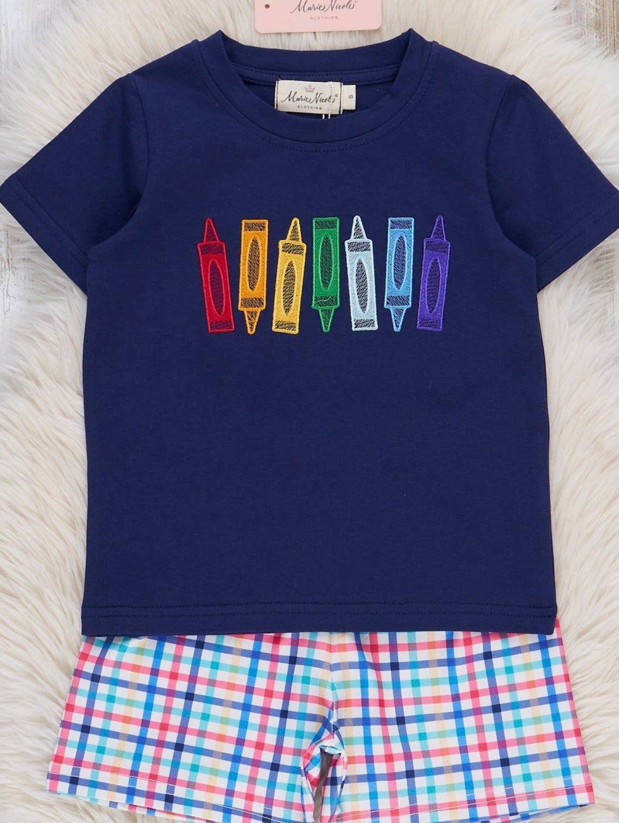 Rainbow crayons embroidery set ￼
