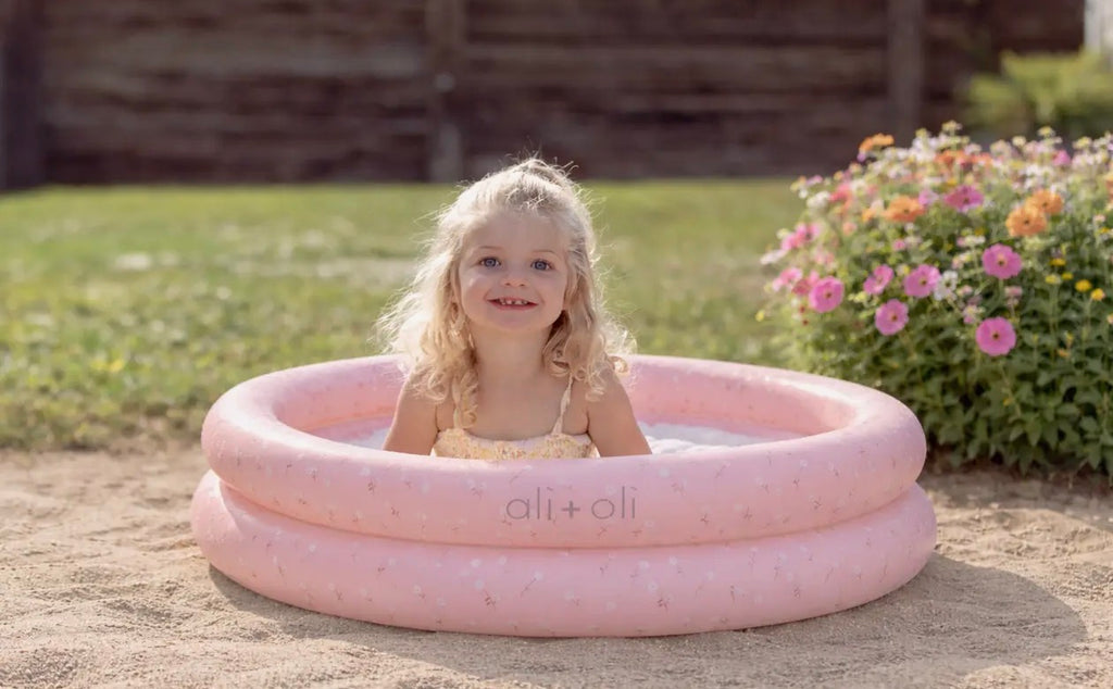 Ali+Oli Two-Ring Inflatable Kiddie Pool (Peony)