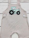 Tractor Gingham Romper