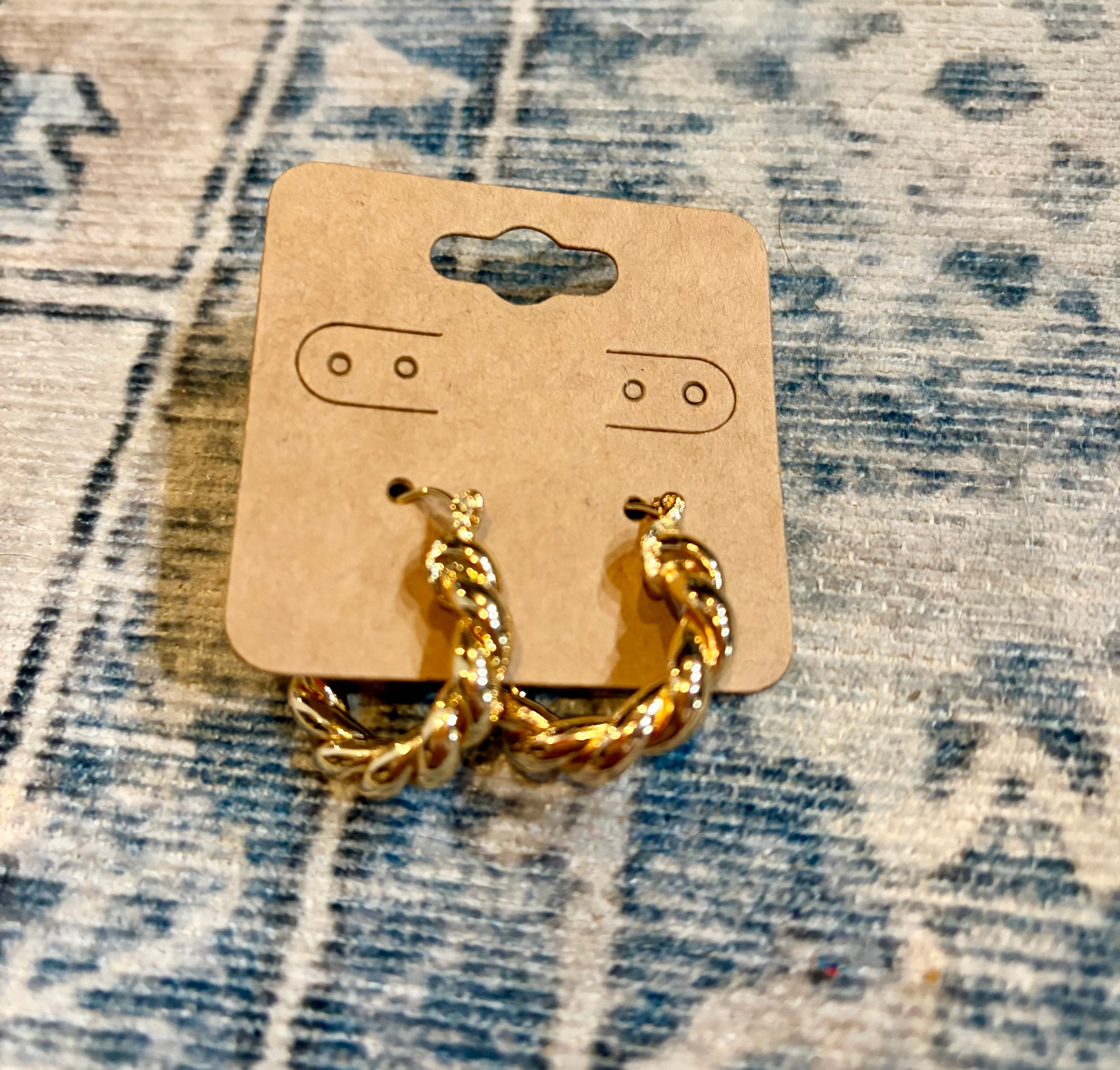 Twisted 14k Gold Plated Hoops