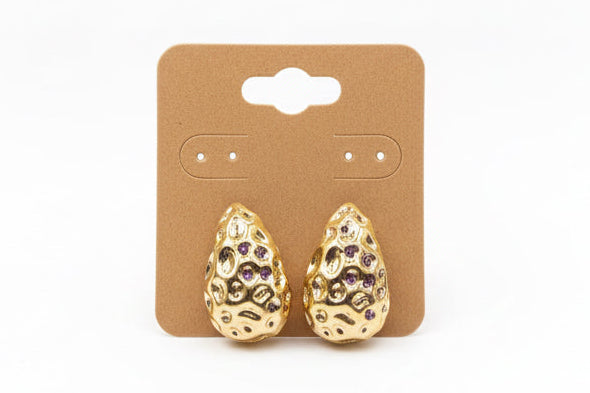 Gold Molten Drop Earrings
