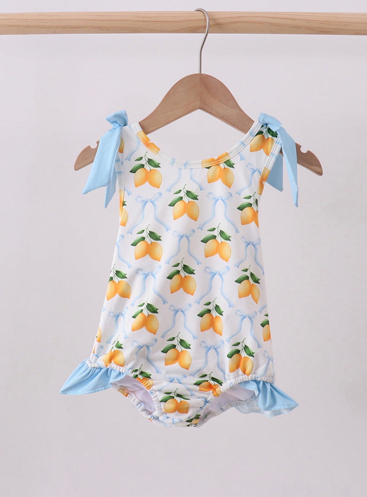 Blue bow lemon one piece swimsuit