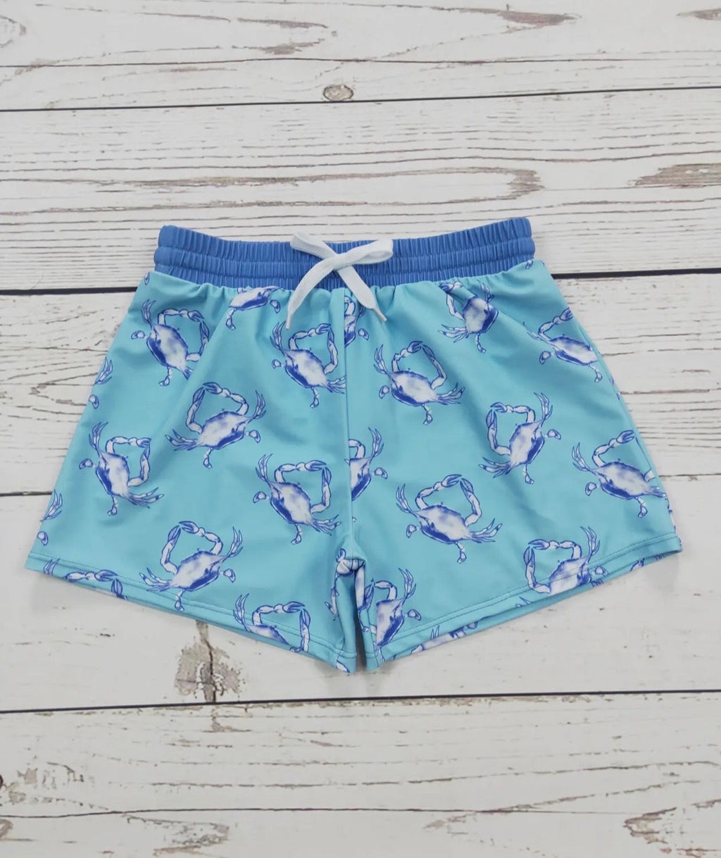 Boys Blue Crab Swim Trunks
