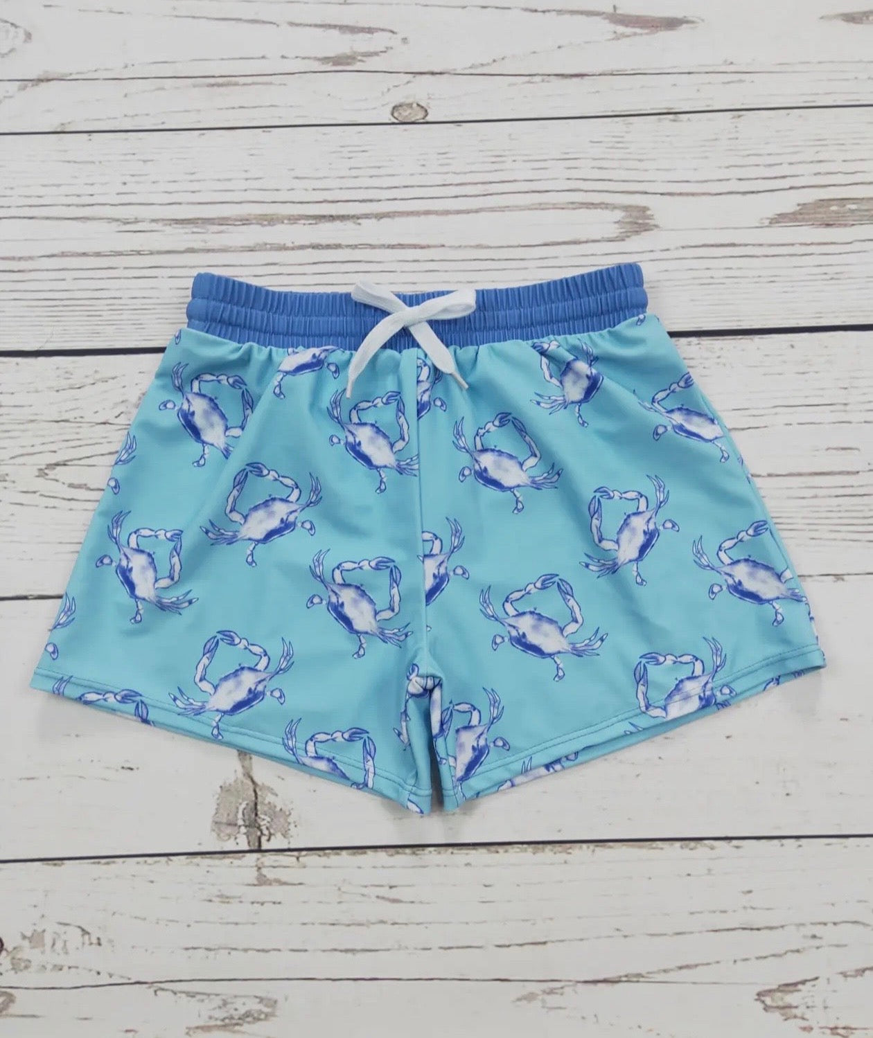 Boys Blue Crab Swim Trunks