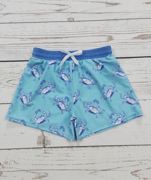 Boys Blue Crab Swim Trunks