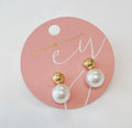 Ball and Pearl Stud Earrings