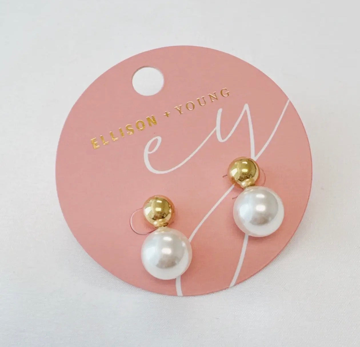 Ball and Pearl Stud Earrings
