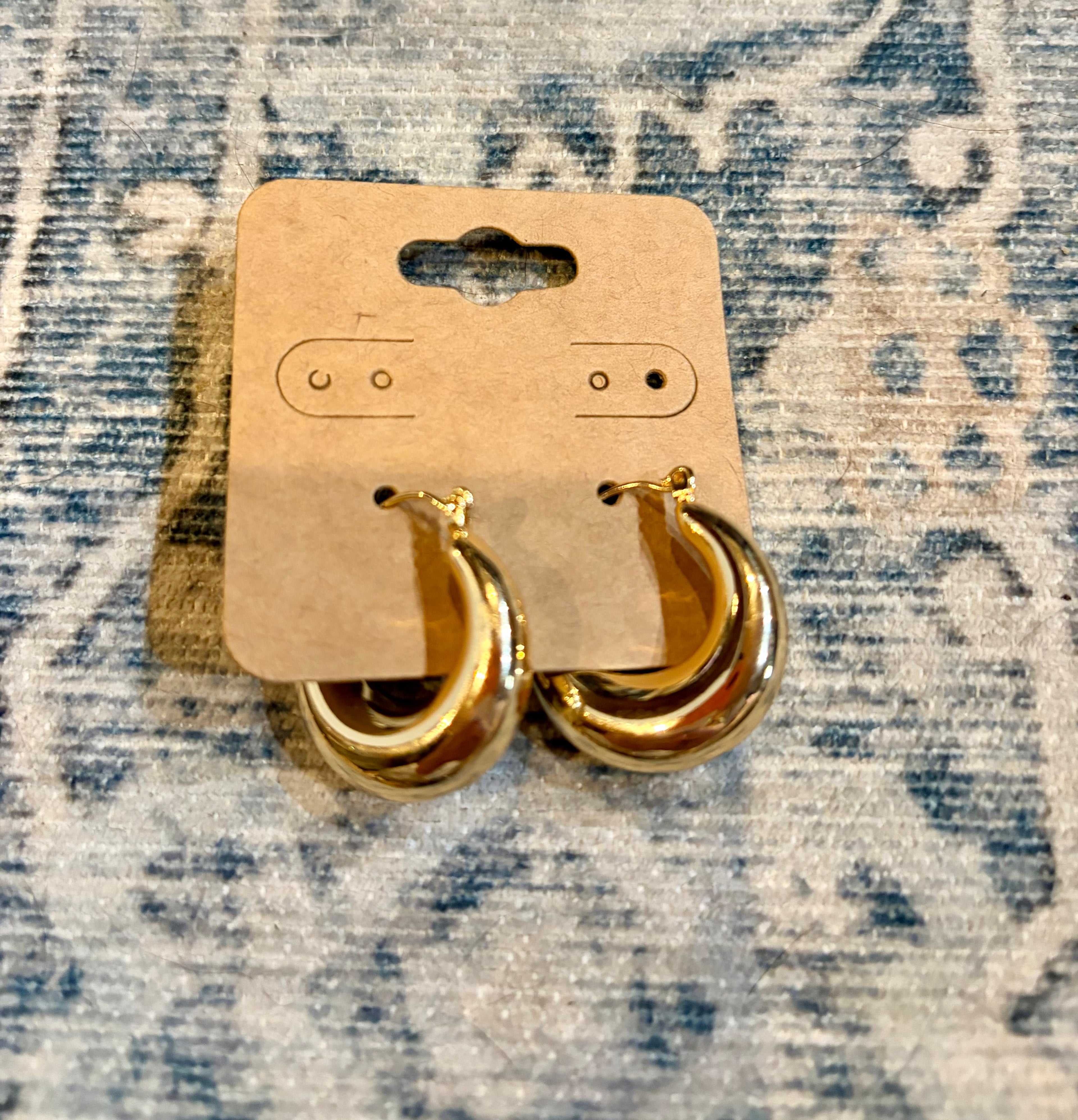 Thick 14k Gold Plated Hoops