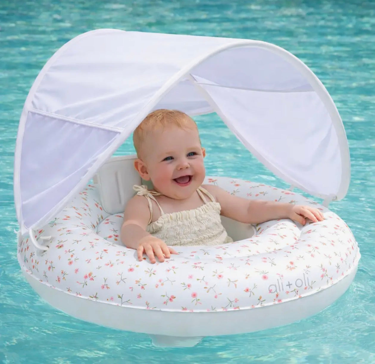 Ali+Oli Baby Swim Seat with Sun Canopy (Flowers)