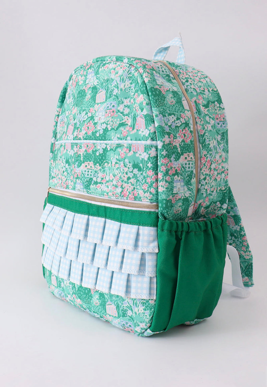 Green Floral backpack