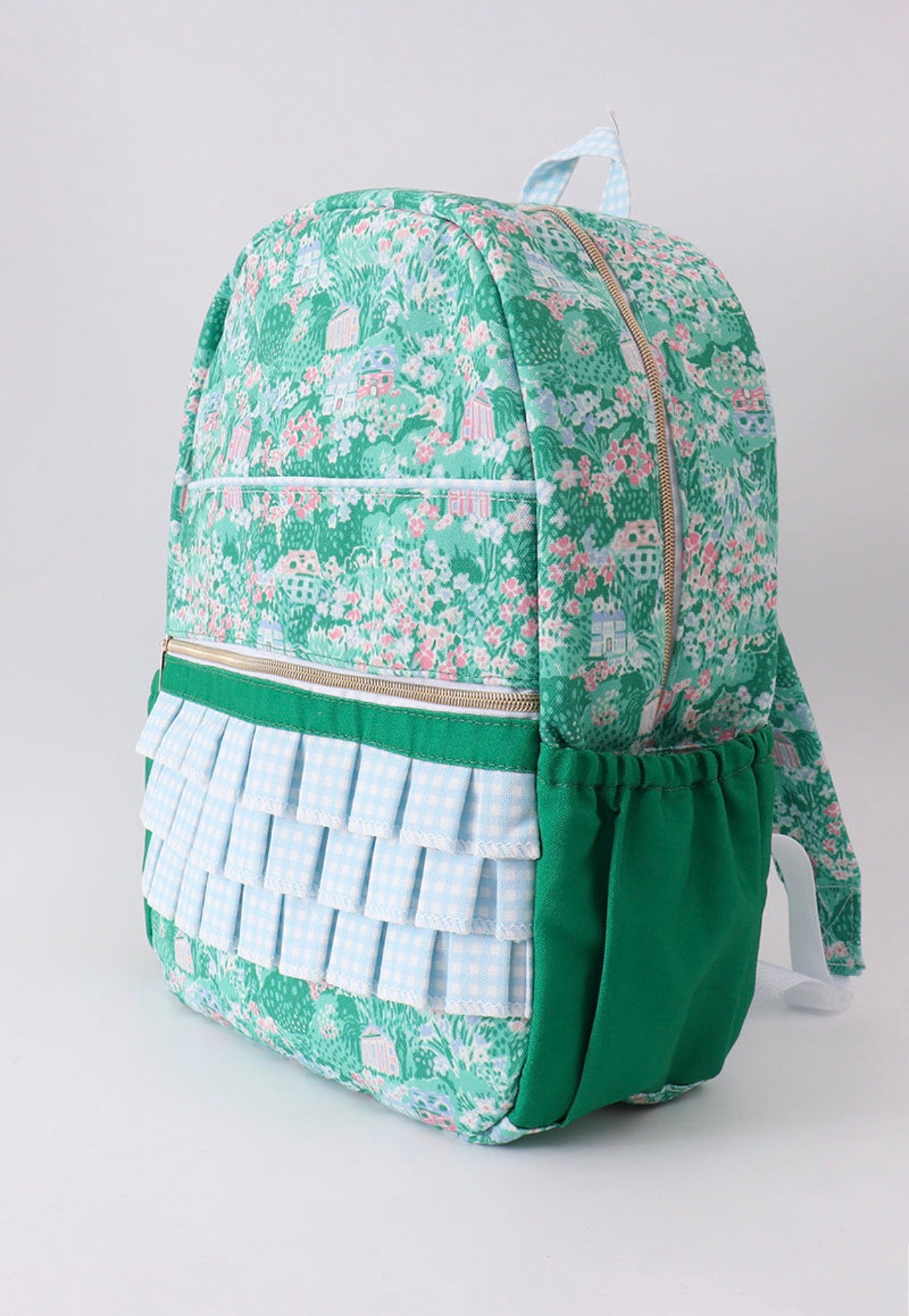 Green Floral backpack