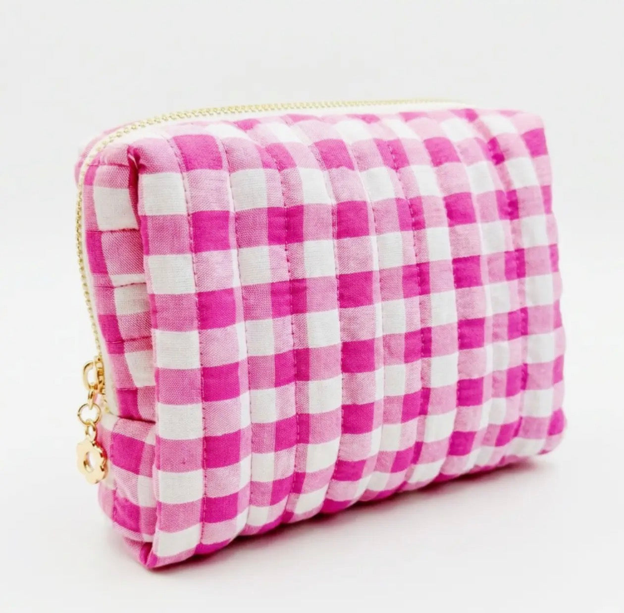 Everyday Color Gingham Cosmetic Bag-Lightweight Travel Pouch